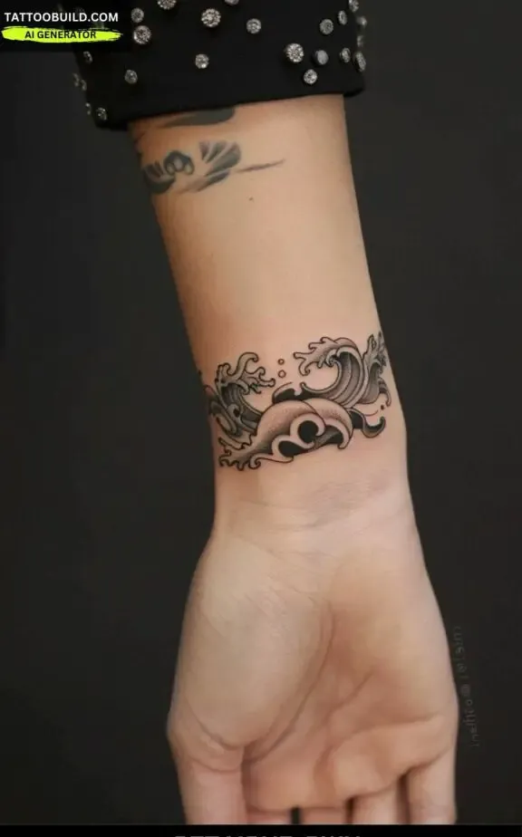wave bracelet tattoo for women