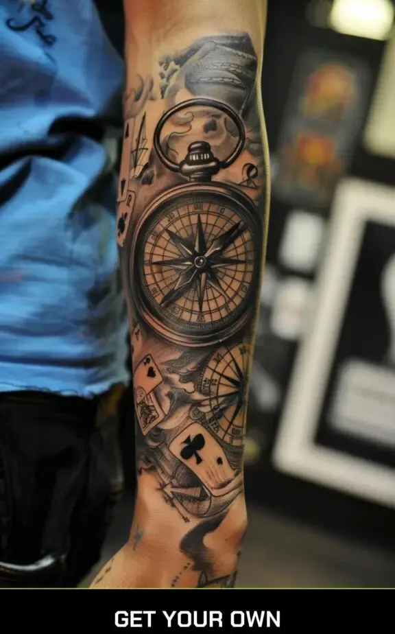 realistic ace sleeve tattoo