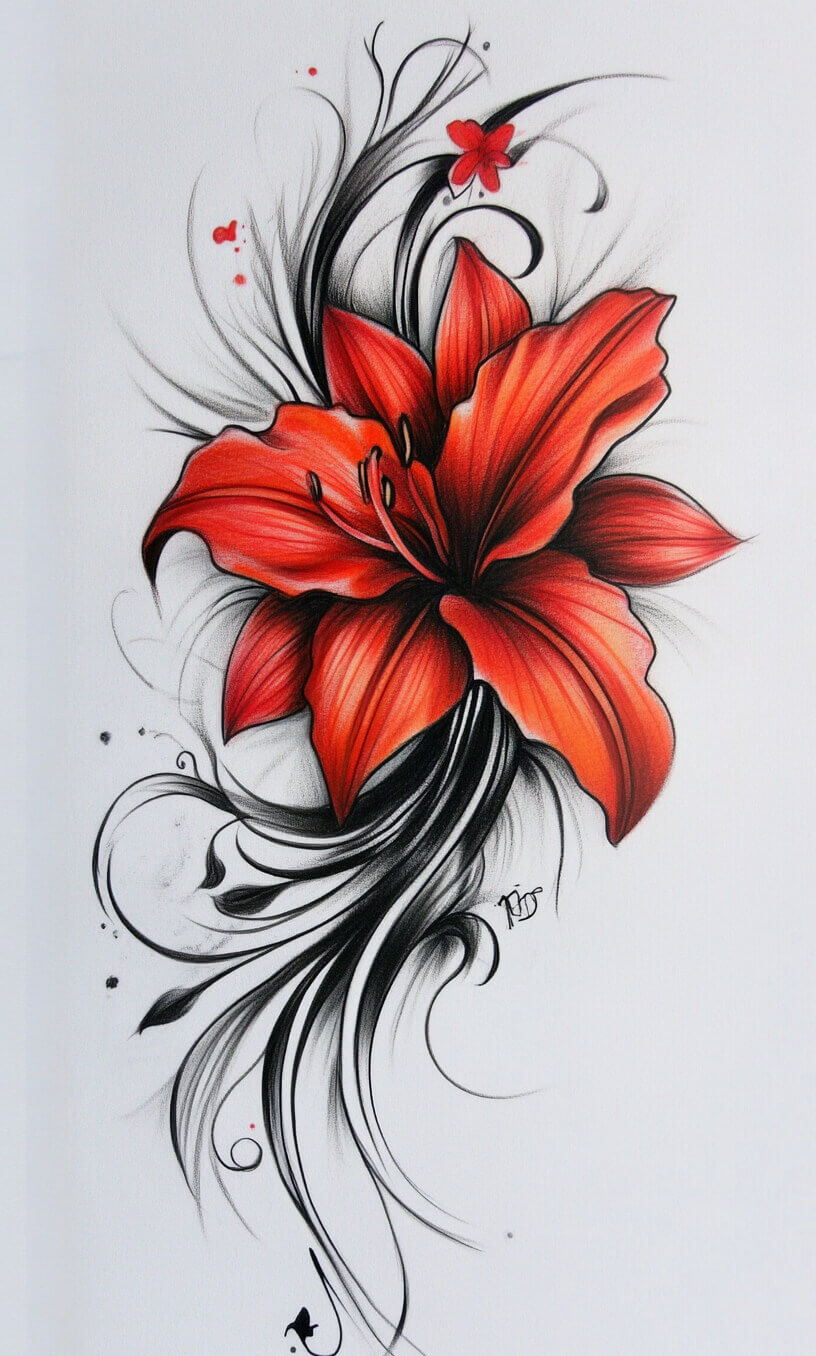 Flower Tattoo Drawings-24