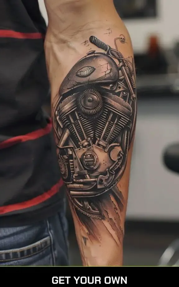 motorcycle engine tattoo
