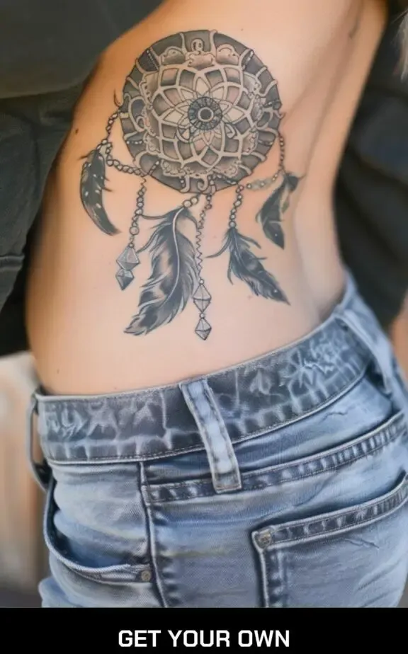crystal dreamcatcher tattoos for female
