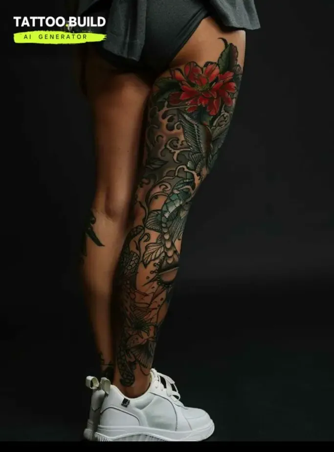 Women's Flower Calf Tattoo