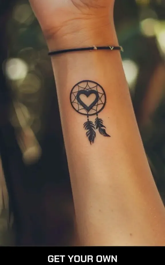 dreamcatcher and moon tattoos for female
