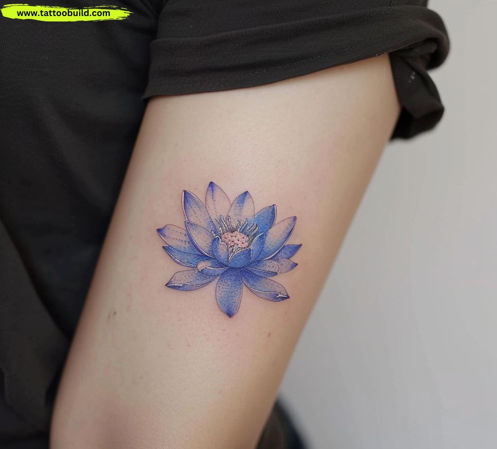 blue lotus tattoo for women