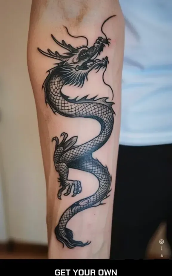dragon forearm tattoo