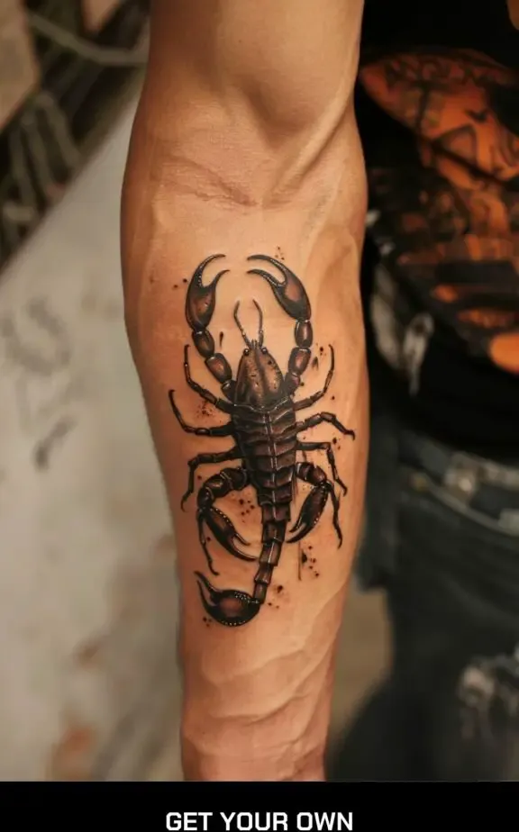 realistic scorpion tattoo