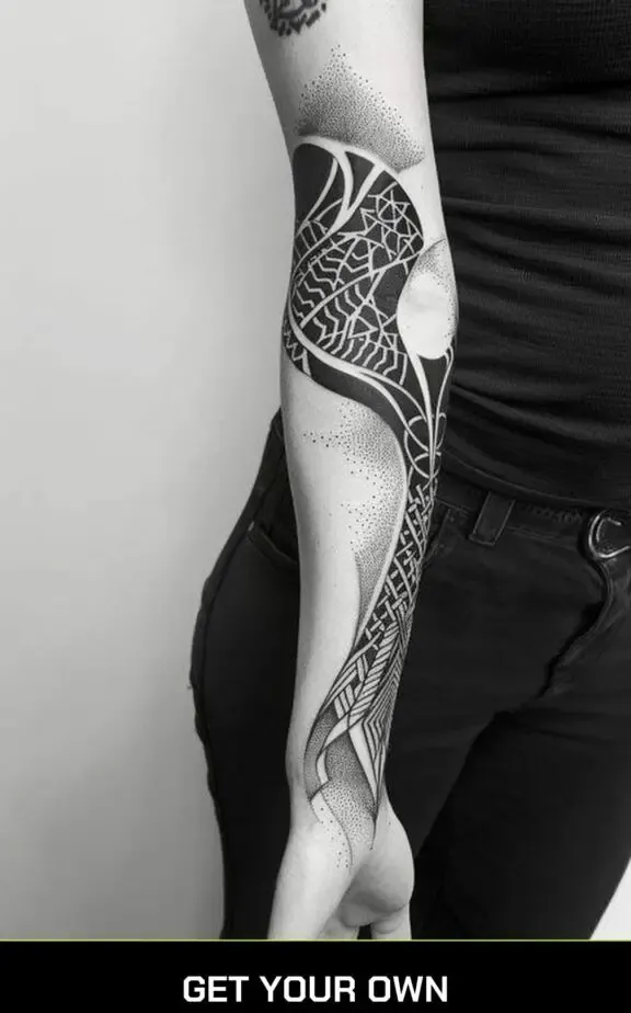 abstract pattern blackwork tattoo