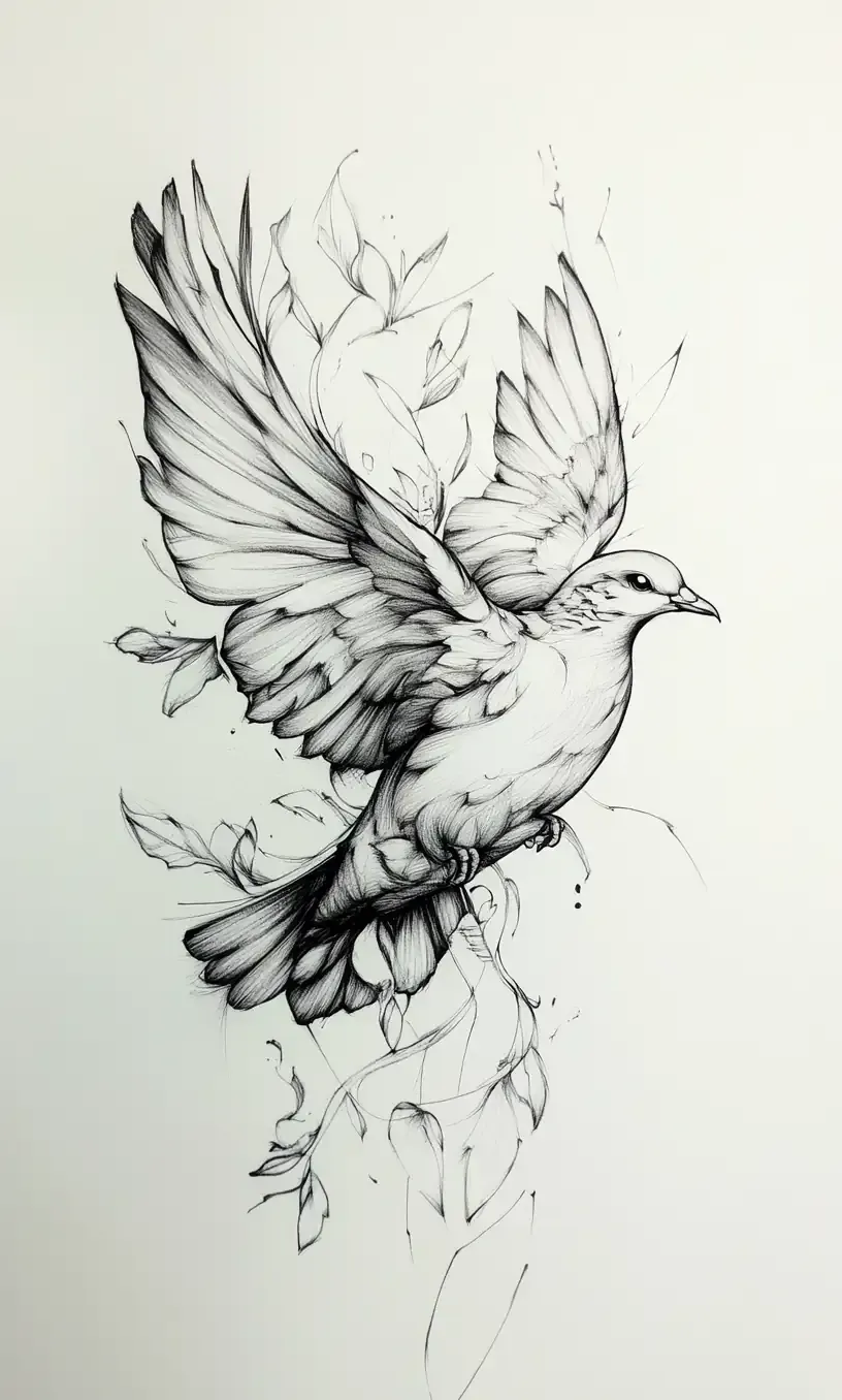 Dove Tattoo Drawing-5