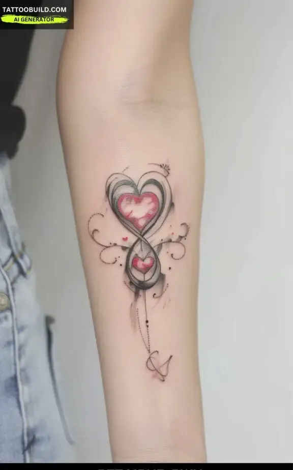 infinity heart tattoo for women