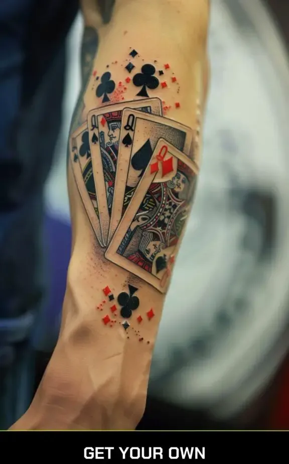 royal flush poker tattoo