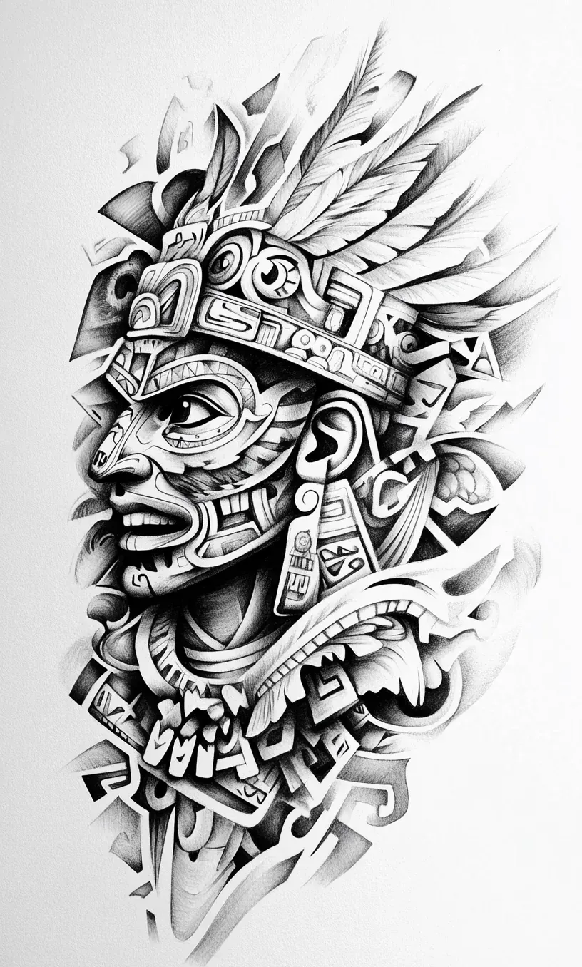 Aztec Drawings Tattoos-1