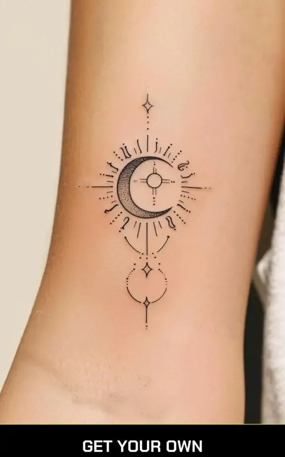 simple sun and moon tattoo 