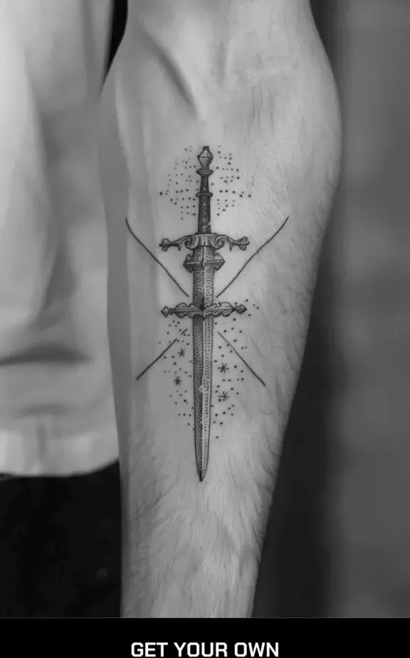 sword forearm tattoo