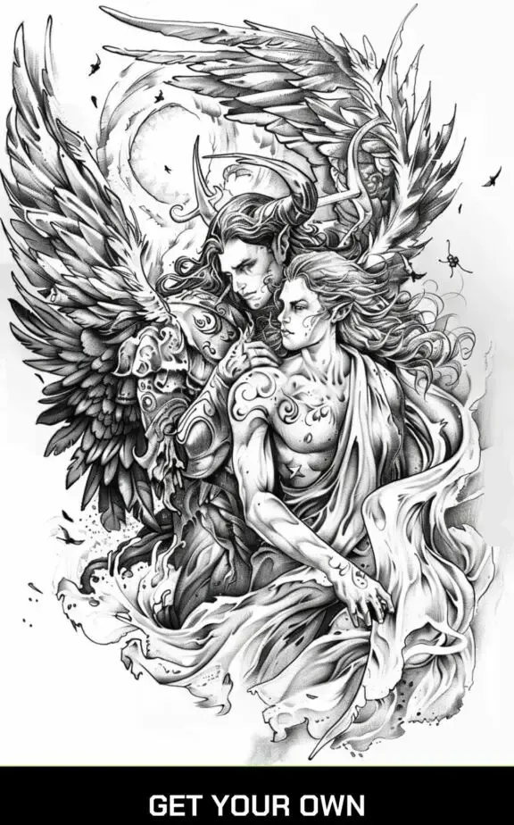 angel and devil tattoo