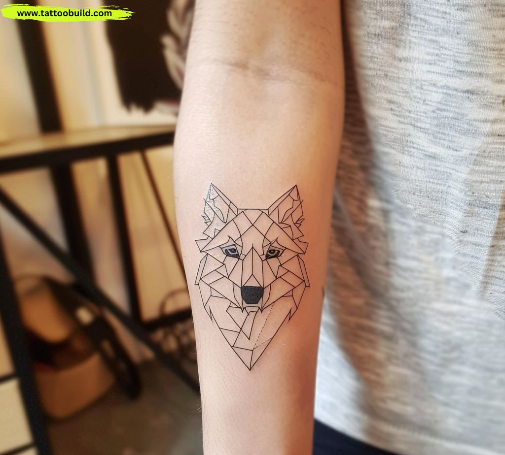 geometric wolf tattoo design ideas