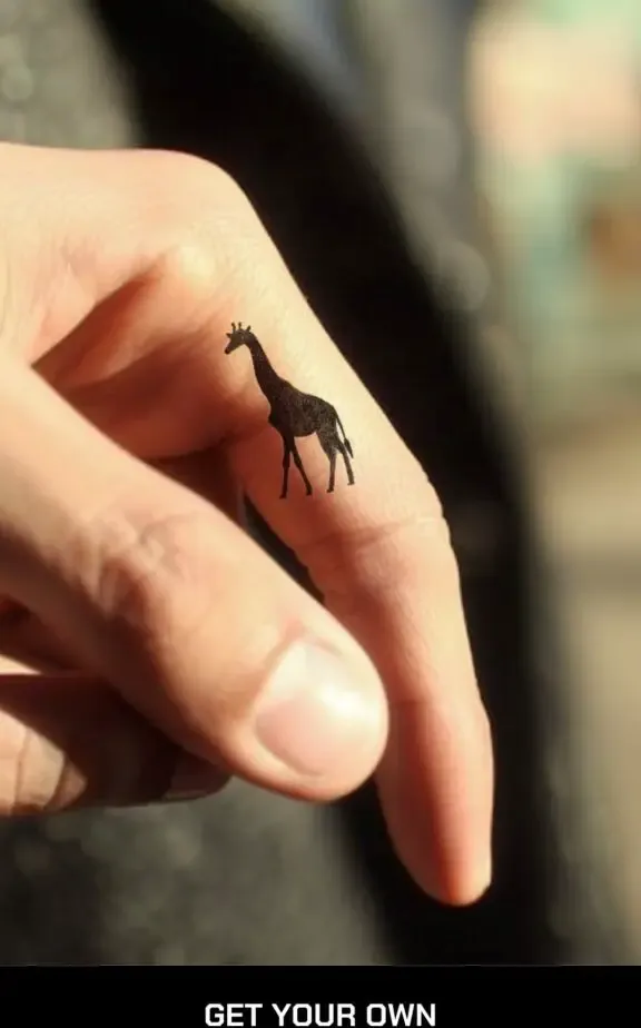 giraffe silhouette tattoo design
