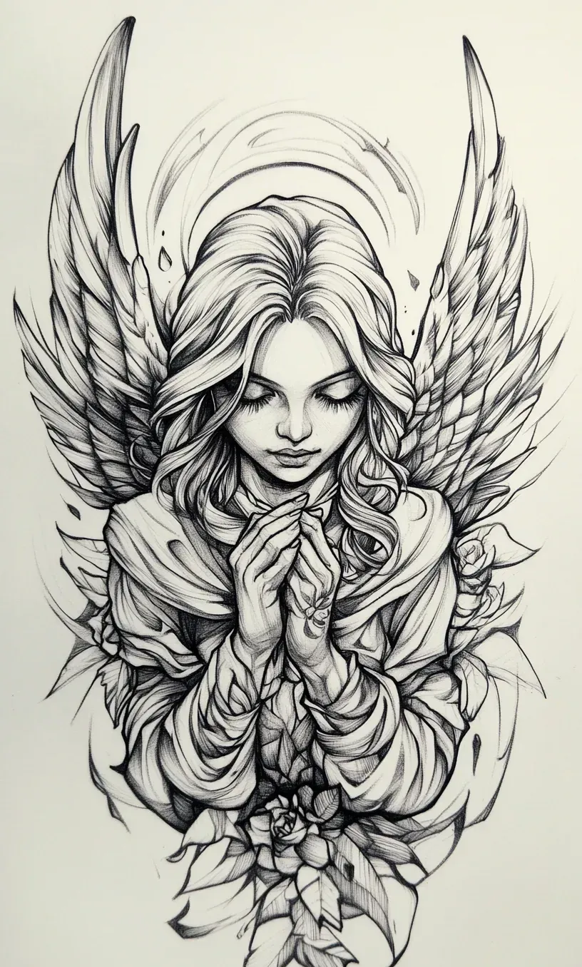 Angel Tattoo Drawings-10