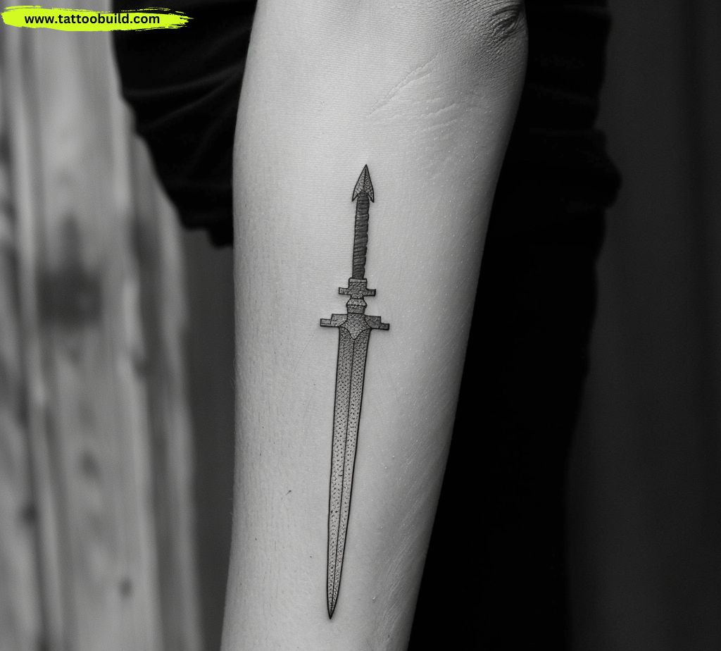 minimalist blade tattoo idea
