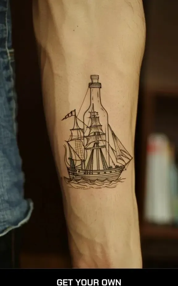 ship in a bottle tattoo