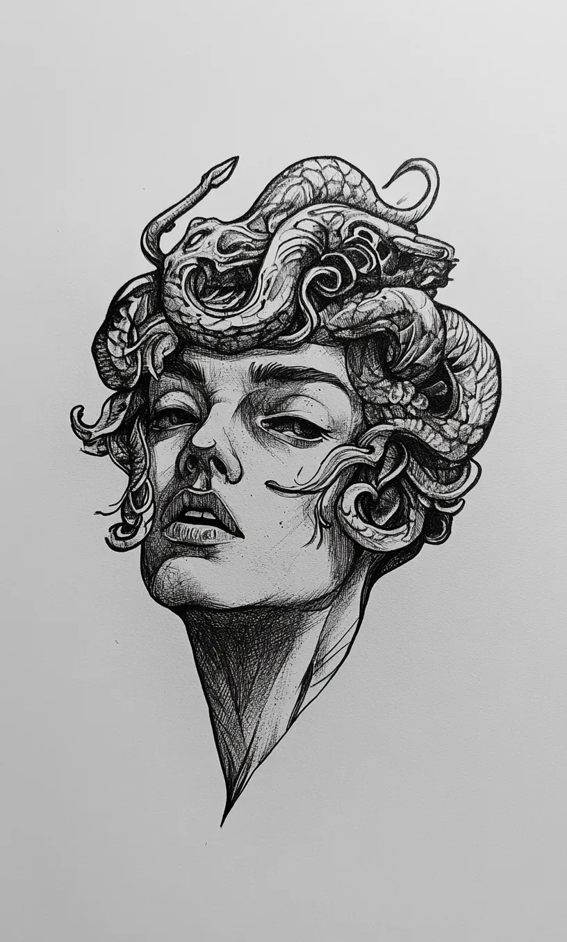 Drawing Medusa Tattoo-12