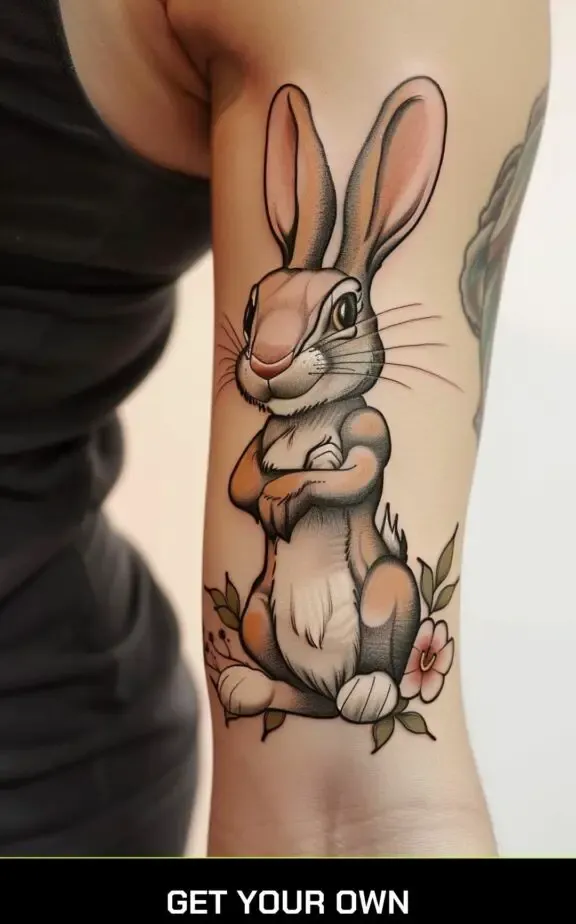 cartoon rabbit tattoo