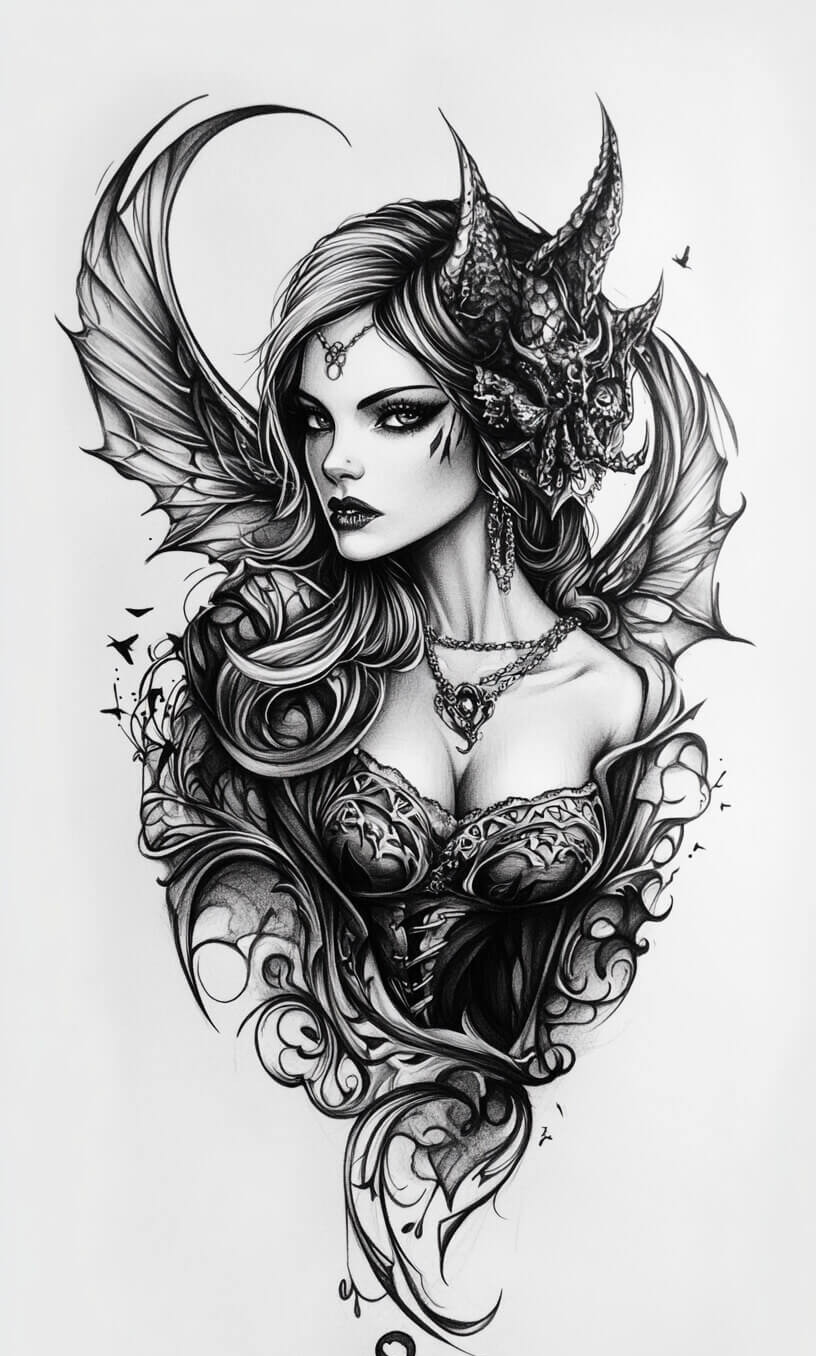 Gothic Tattoo Drawings-19