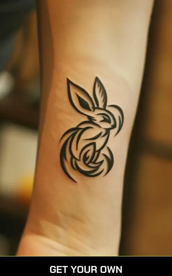 tribal bunny tattoo idea