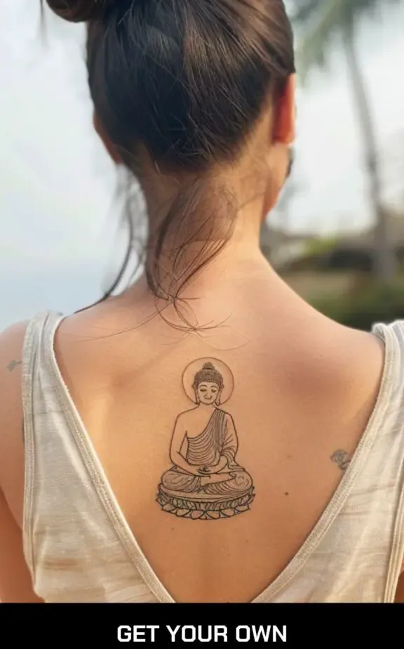 small female buddha tattoo