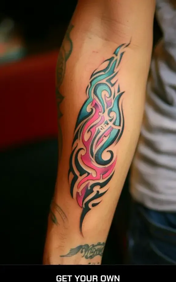 tribal watercolor tattoo