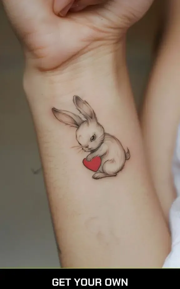 bunny and heart tattoo idea