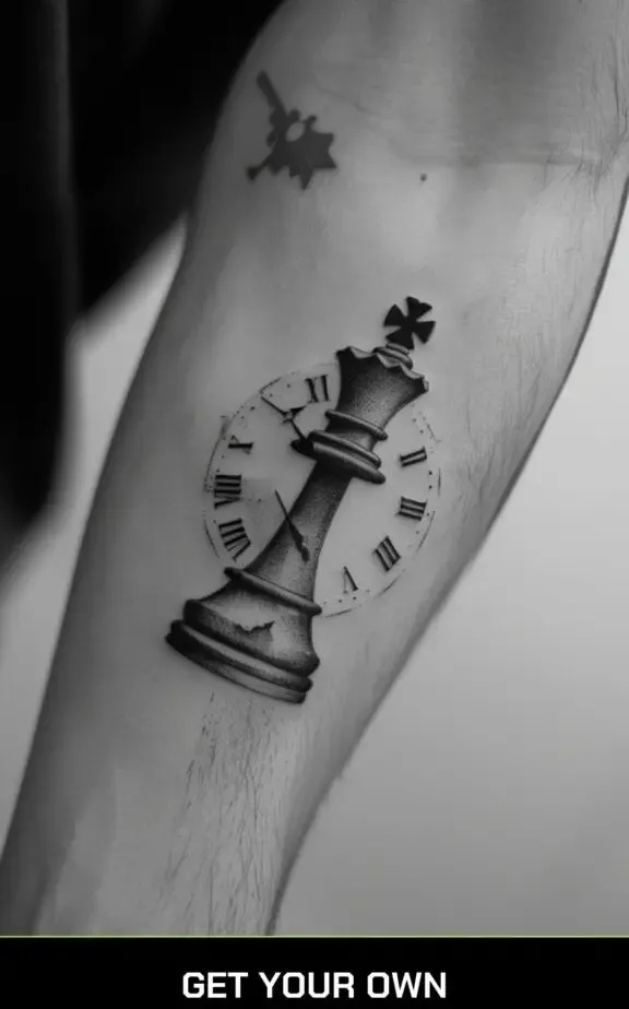 chess and clock tattoo