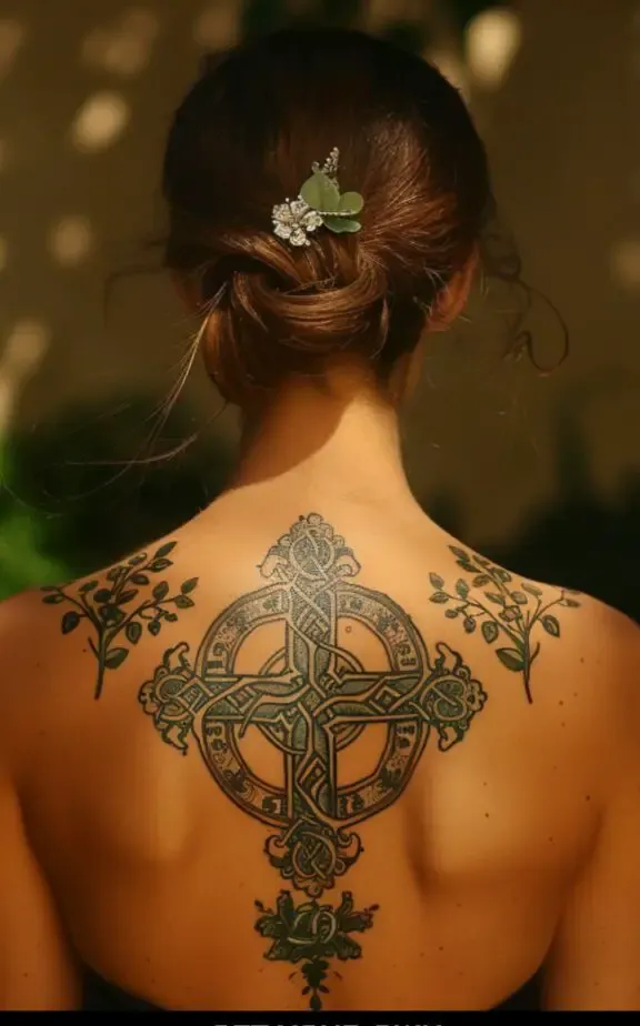 Celtic cross tattoo for ladies