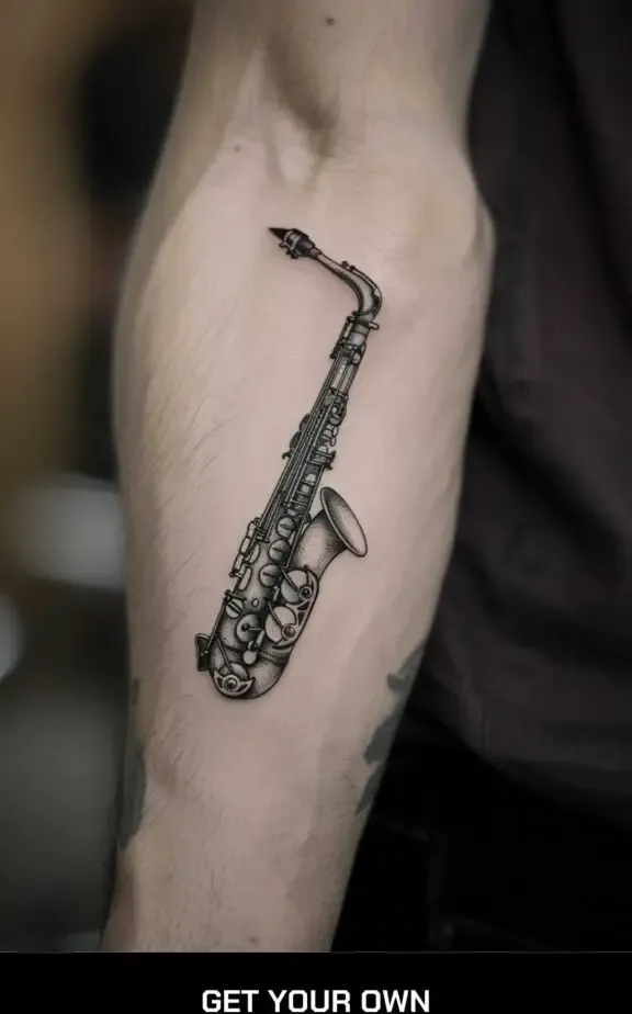 saxophone music tattoo idea