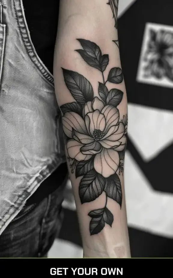 flower blackwork tattoo designs