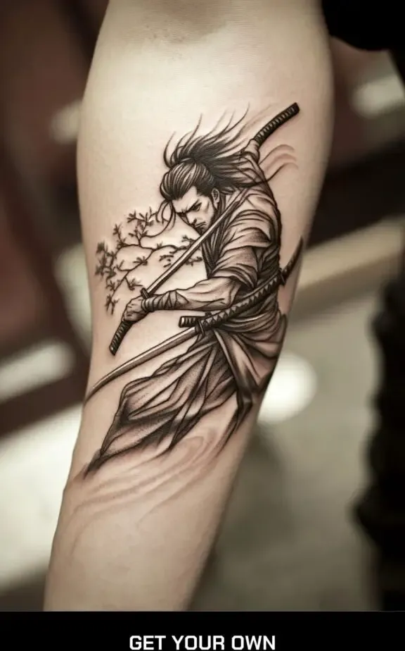 minimalist samurai tattoo
