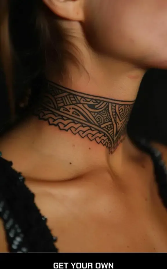 tribal neck tattoo