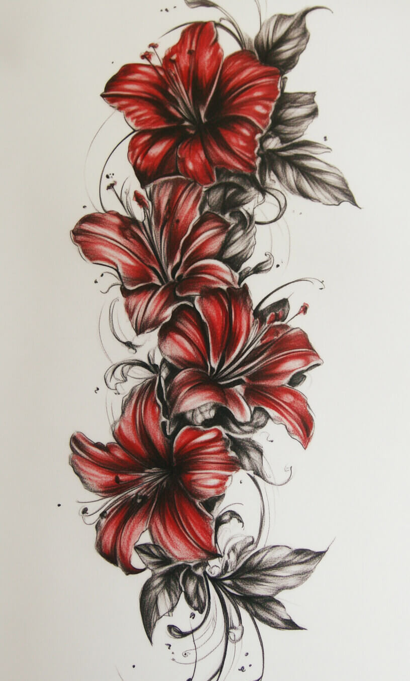 Flower Tattoo Drawings-37