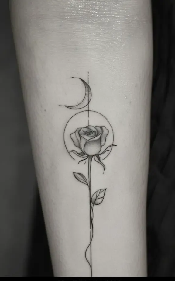 Virgo star sign and rose Tattoo Ideas