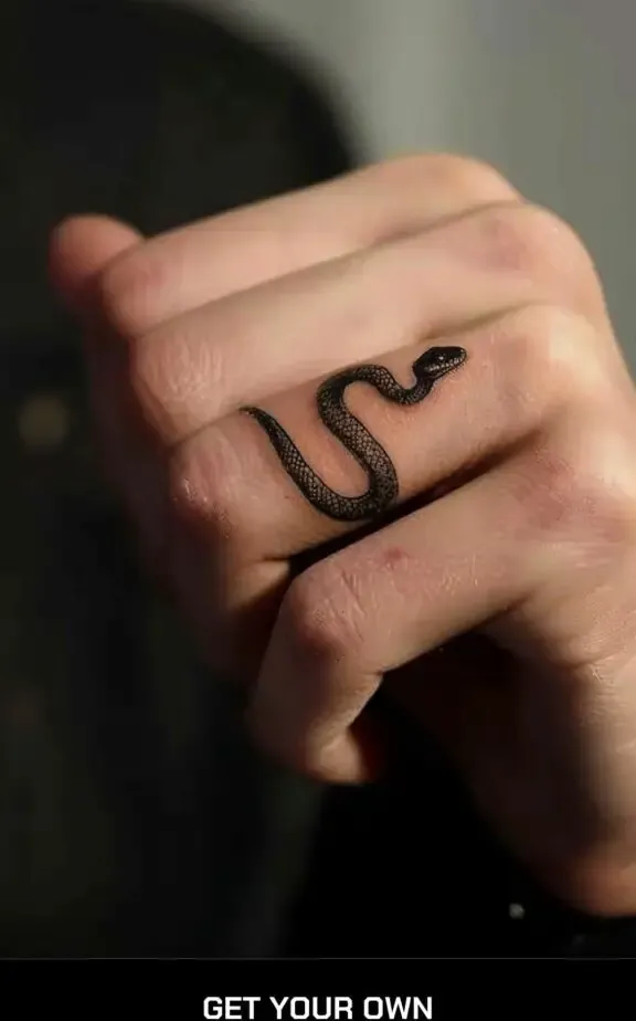 snake finger tattoo