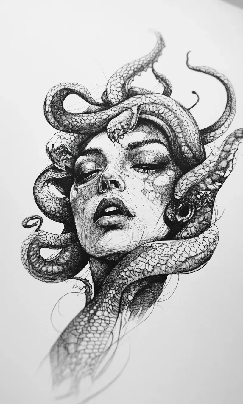 Drawing Medusa Tattoo-24