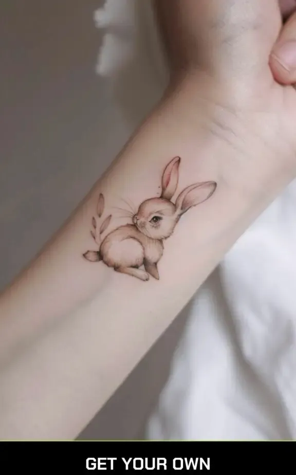 minimalist bunny tattoo idea
