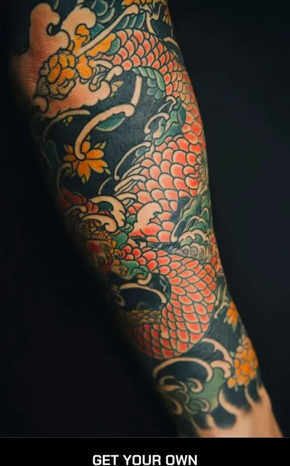 Yukuza Japanese Style arn Tattoo Design