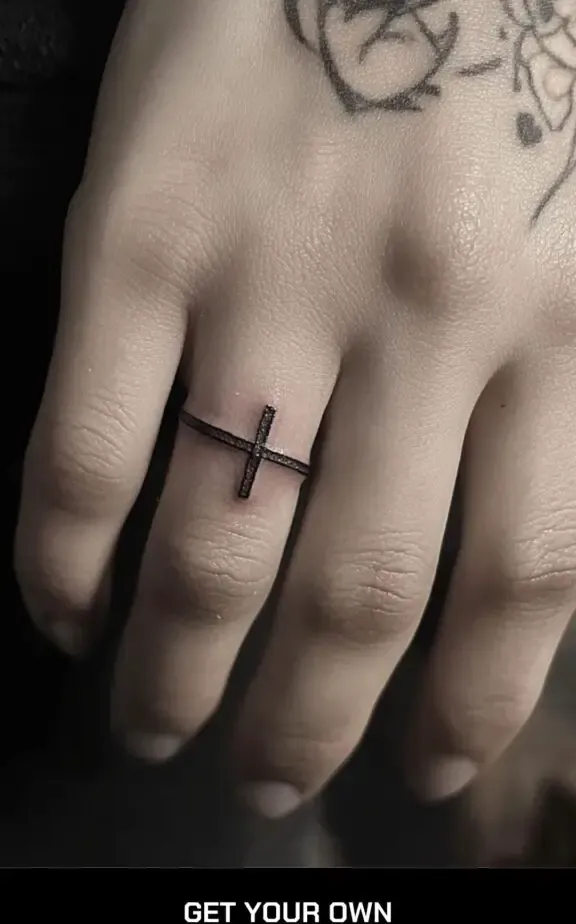 cross wedding tattoo