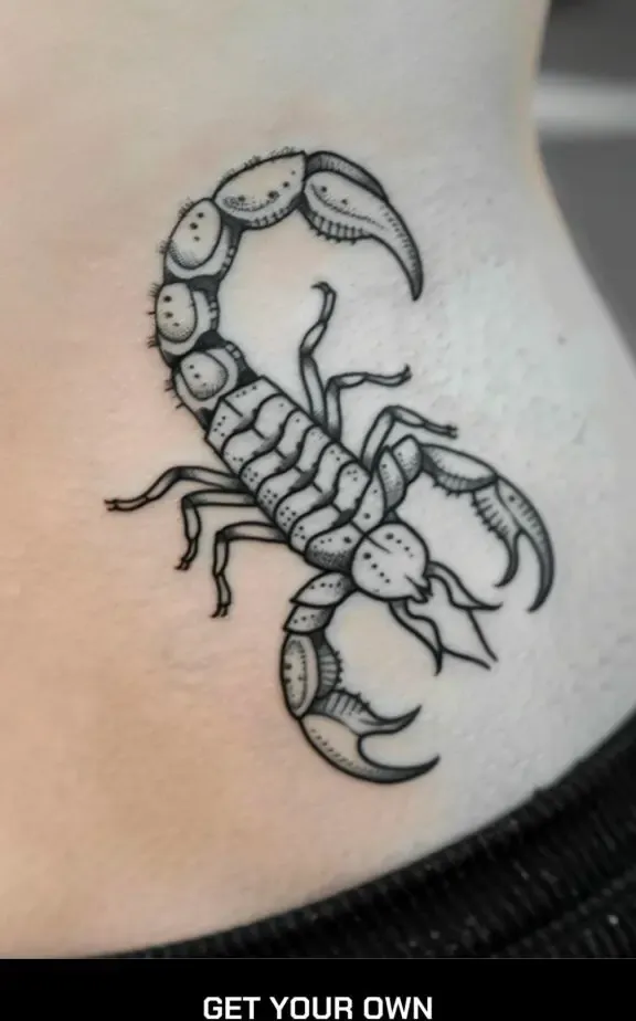 minimalist scorpion tattoo