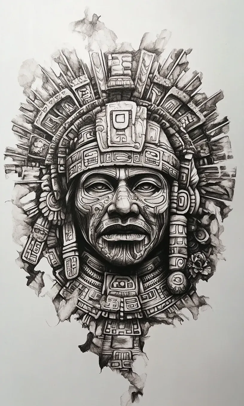 Aztec Drawings Tattoos-20