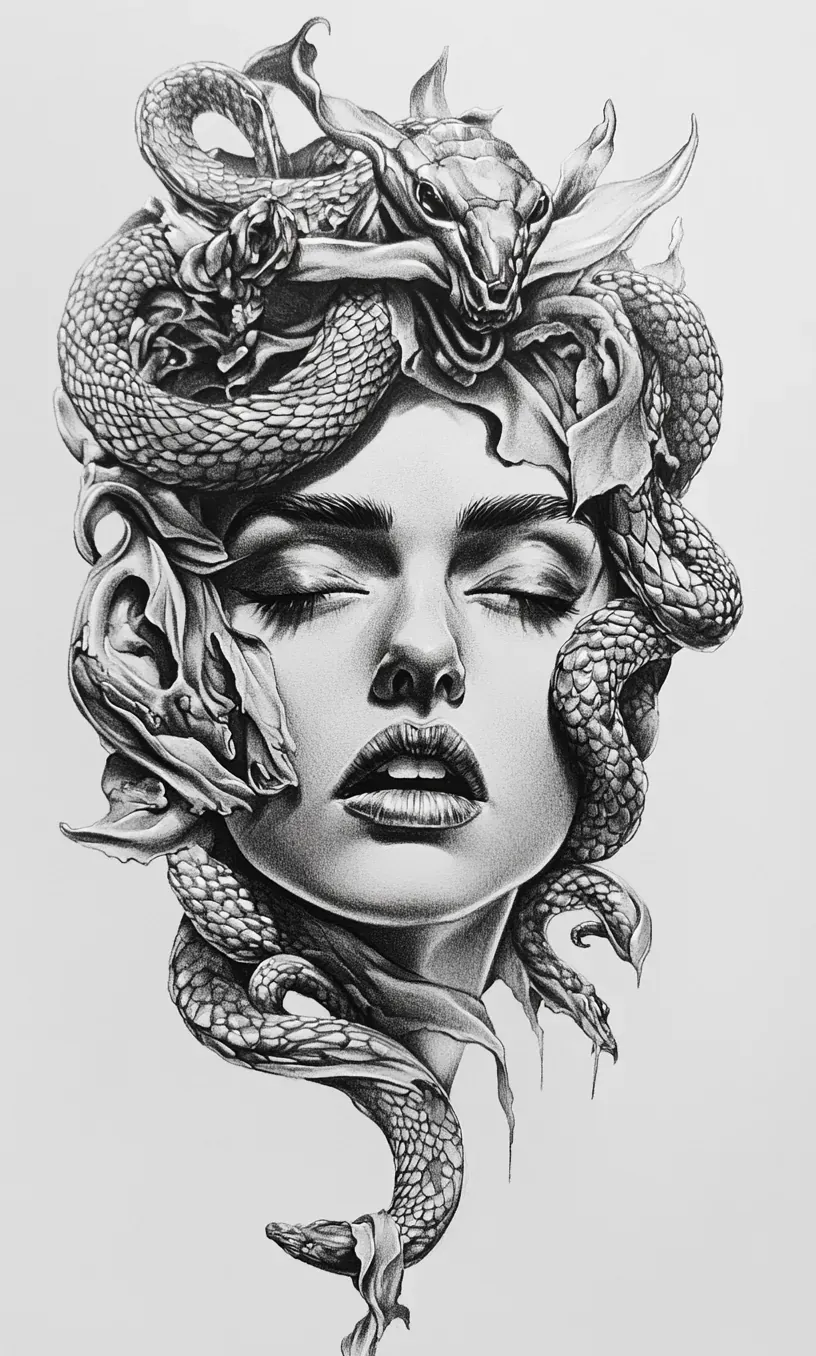 Drawing Medusa Tattoo-6