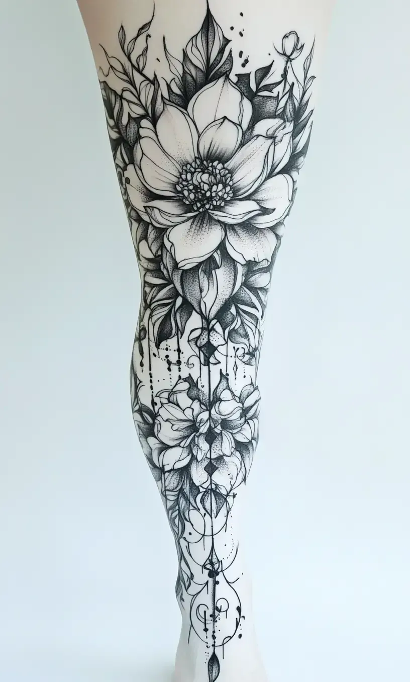 Leg Sleeve Tattoo Drawings-9