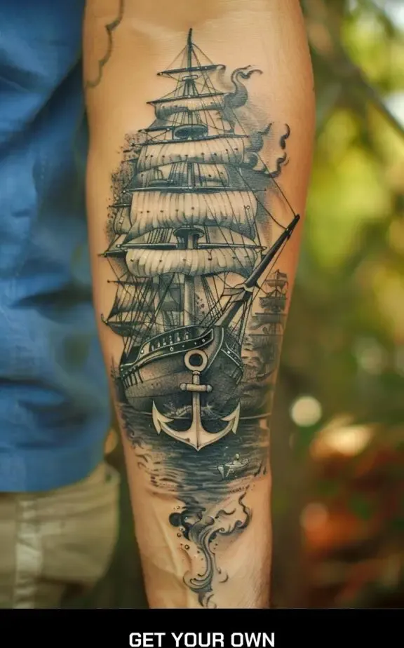 ship and anchor tattoo