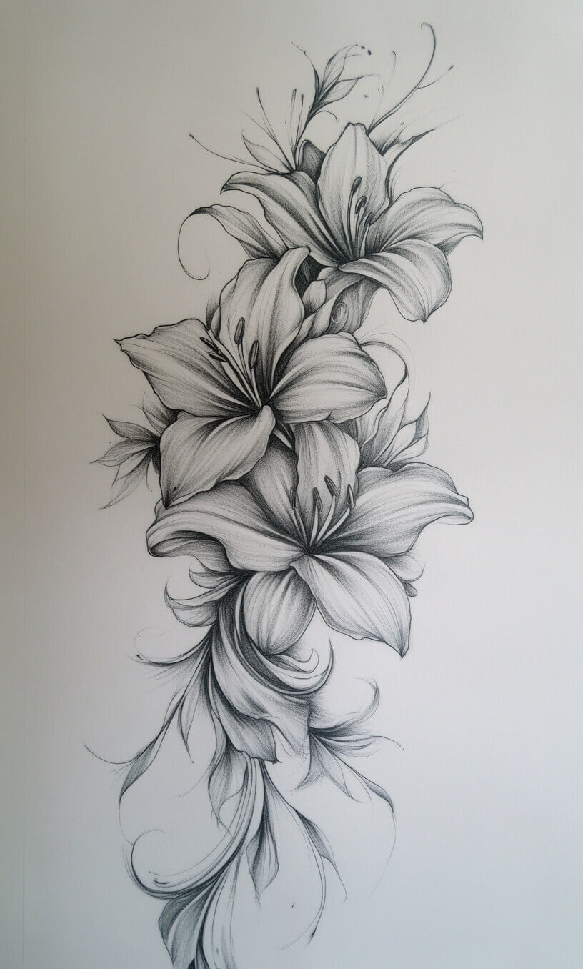 Flower Tattoo Drawings-27