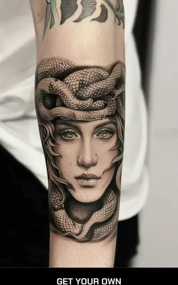 half sleeve medusa tattoo